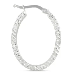 Toscano Diamond Cut Hoop Earrings, 14K White Gold Online
