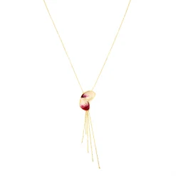 Toscano Enamel and Gold Petal Necklace, 14K Yellow Gold Best