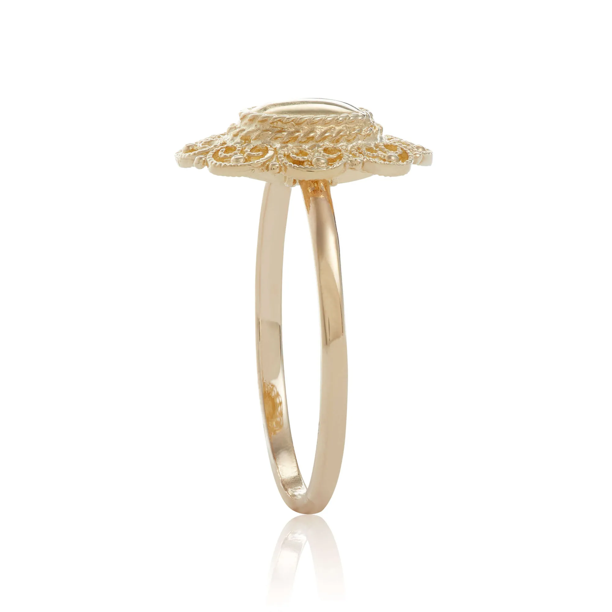 Toscano Filigree Framed Oval Dome Ring 14K Sale