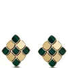 Toscano Flexy Checkerboard Malachite Earrings, 14K Yellow Gold Best