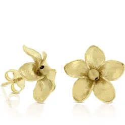 Toscano Flower Stud Earrings 14K New
