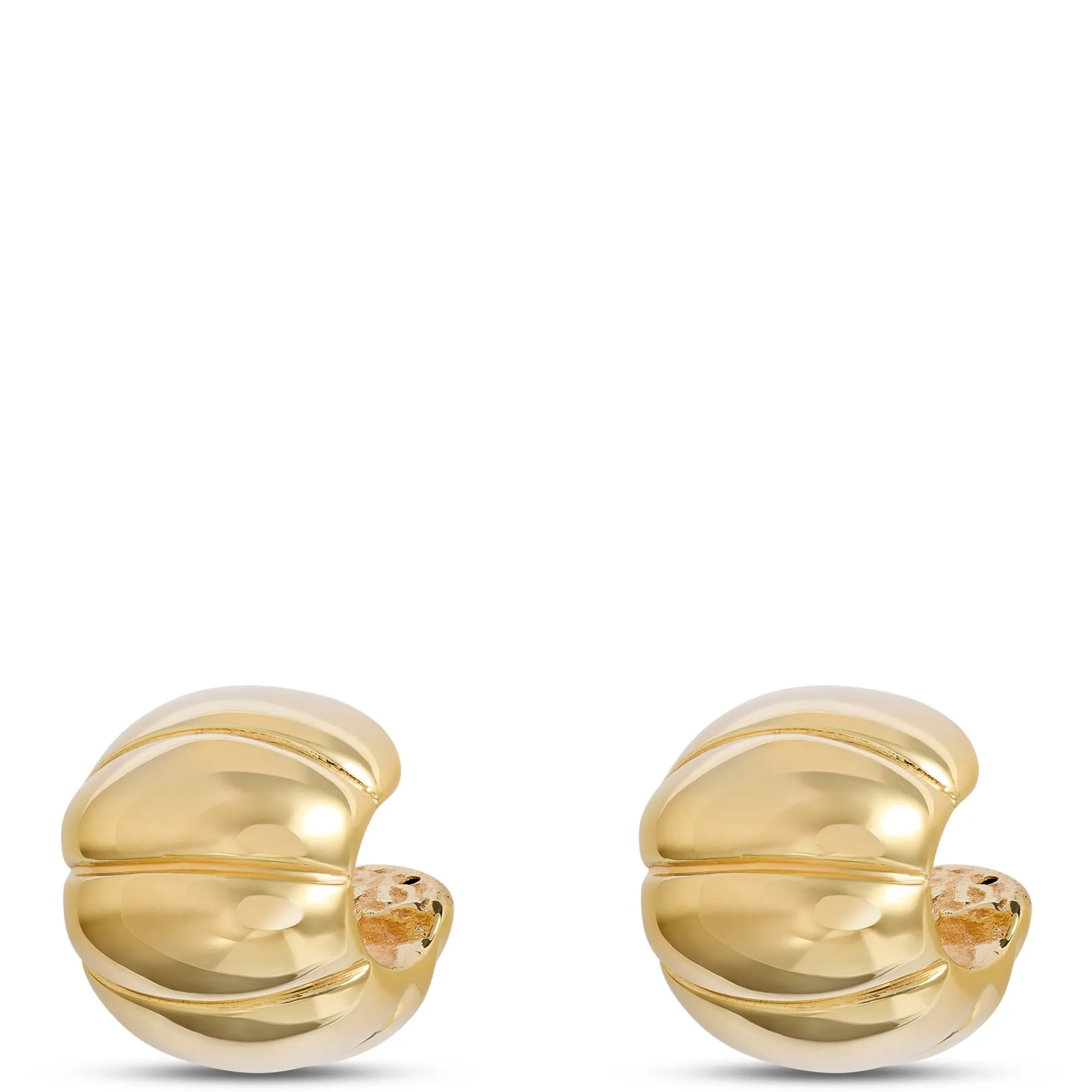 Toscano Fluted Cuff Hoops, 14K Yellow Gold Clearance