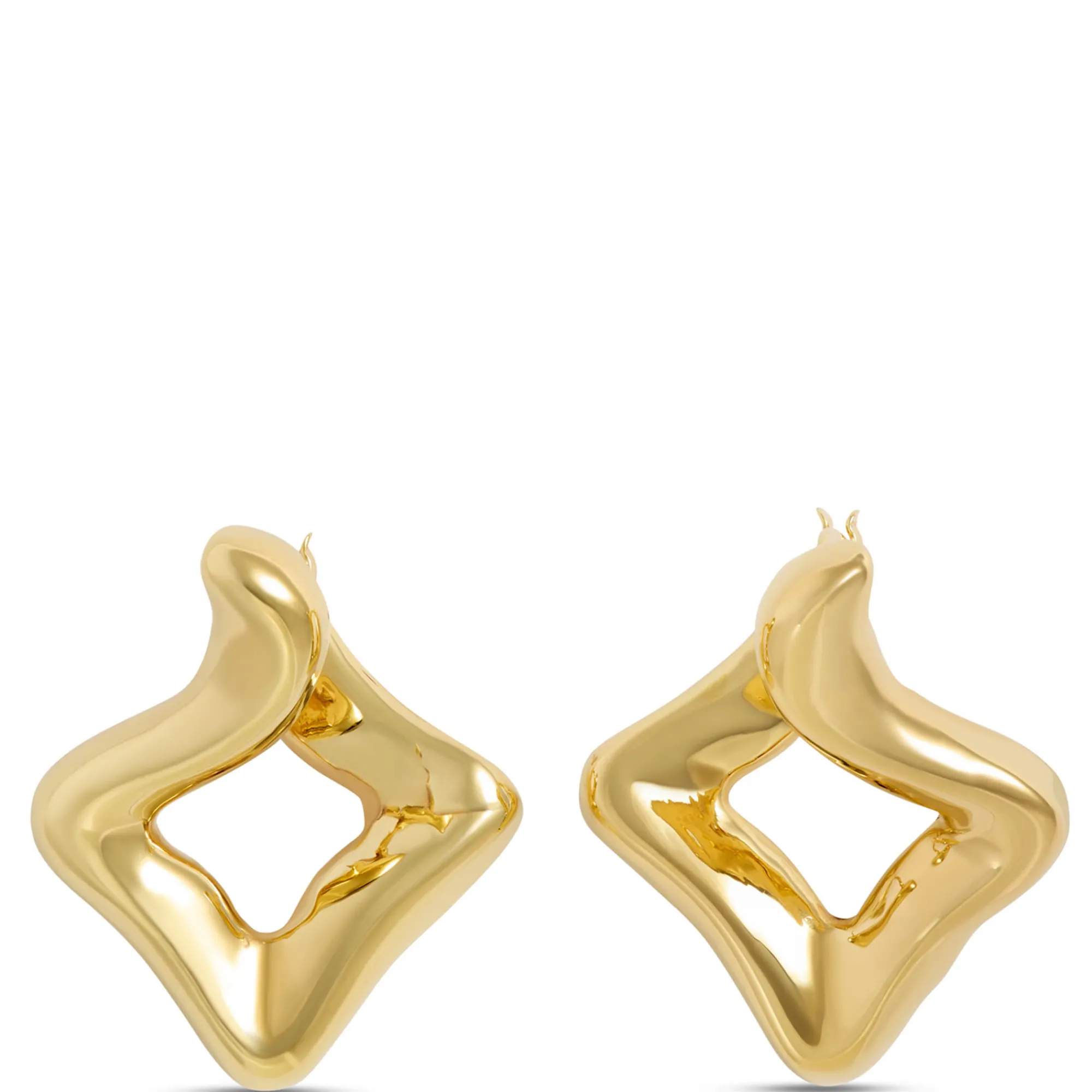 Toscano Front to Back Geo Shaped Hoops, 14K Yellow Gold Outlet