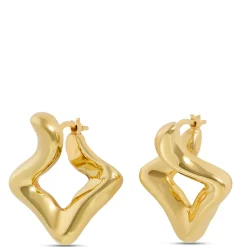 Toscano Front to Back Geo Shaped Hoops, 14K Yellow Gold Outlet