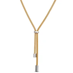 Toscano Gold Lariat Necklace, ⅔ Total Carat Weight, 18K Yellow Gold Hot