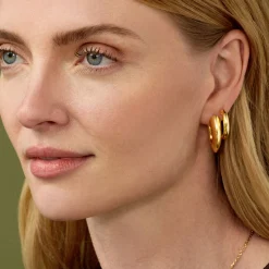Toscano Graduated Oval Hoop Earrings, 14K Yellow gold Best
