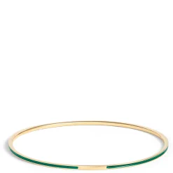 Toscano Green Enamel Slip On Bangle, 14K Yellow Gold Online