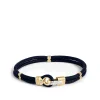 Toscano 8.5-Inch Blue Braided Cord Bracelet, 14K White and Yellow Gold Clearance