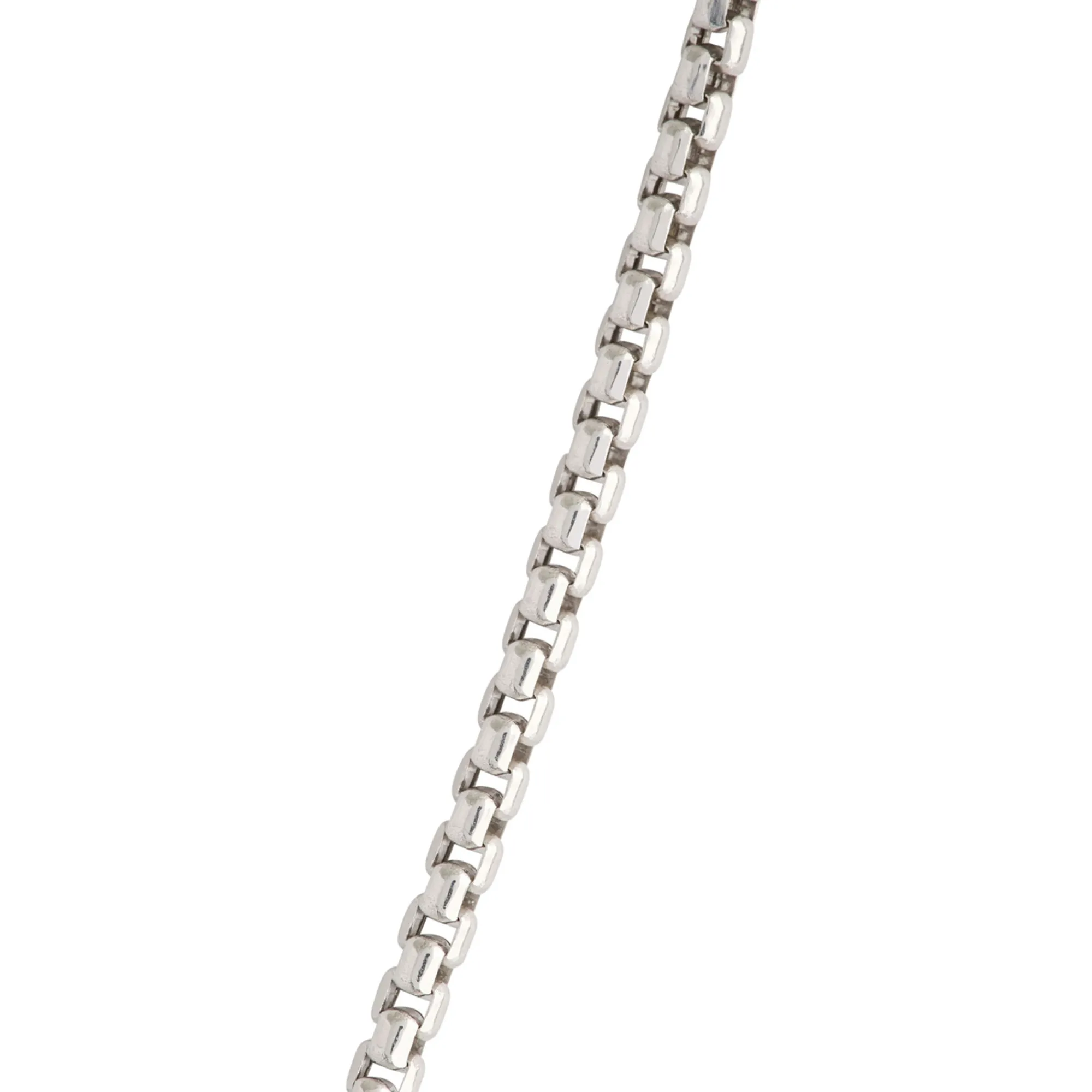Toscano 18-Inch Diamond Cut Box Link Necklace, 14K White Gold Discount
