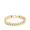 Toscano 8-Inch Domed Curb Link Bracelet, 14K Yellow Gold Hot