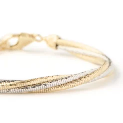 Toscano 7-Inch Double Row Flexy Beaded Bracelet, 14K Yellow Gold Clearance