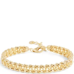 Toscano 7-Inch Double Row Flexy Beaded Bracelet, 14K Yellow Gold