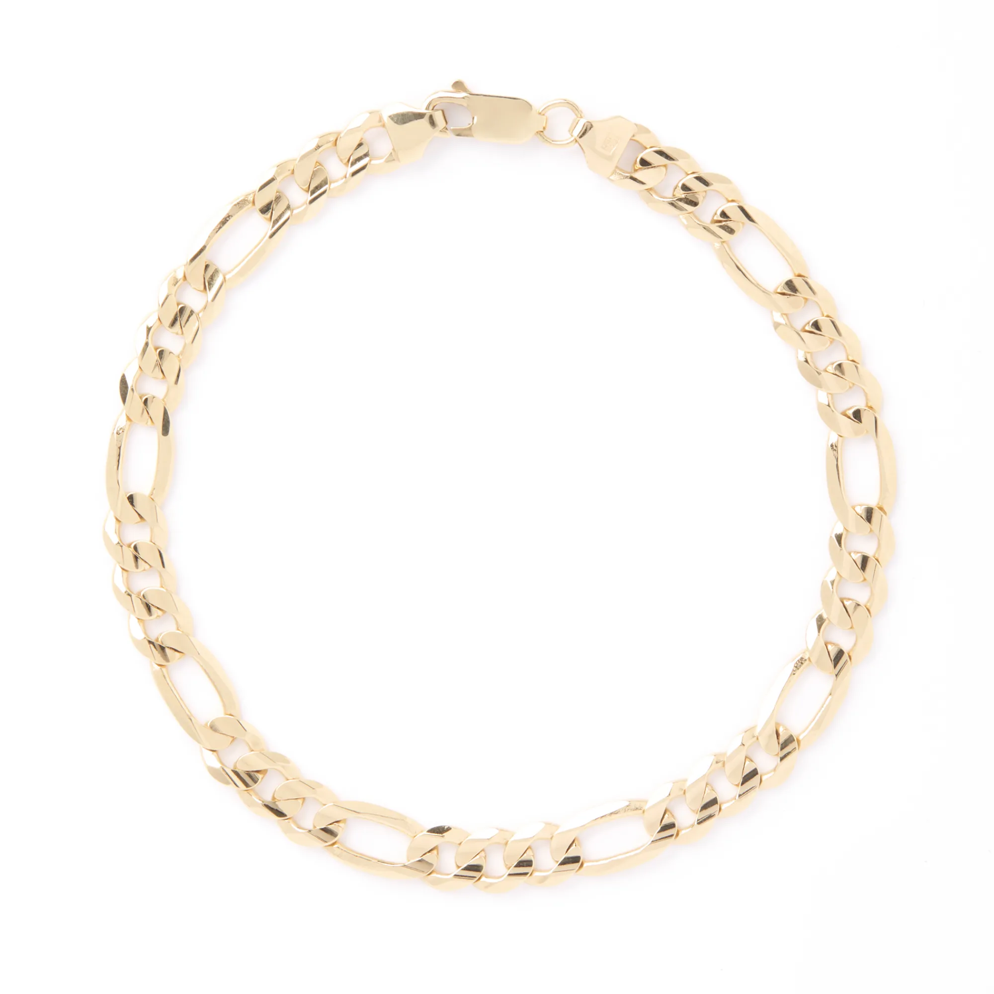 Toscano 8.5-Inch Figaro Chain bracelet, 14K Yellow Gold