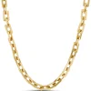 Toscano 24-Inch Flat Rectangle Link Necklace, 14K Yellow Gold New