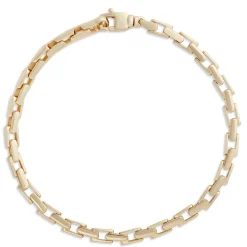 Toscano 8.5-Inch Gents Rectangle Link Bracelet, 14k Yellow Gold Discount