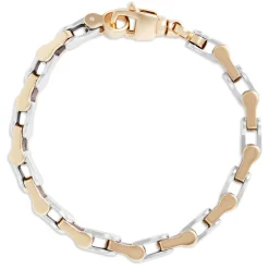 Toscano 8.5-Inch Hinged Link Bracelet, 14K Two-Tone Gold Clearance