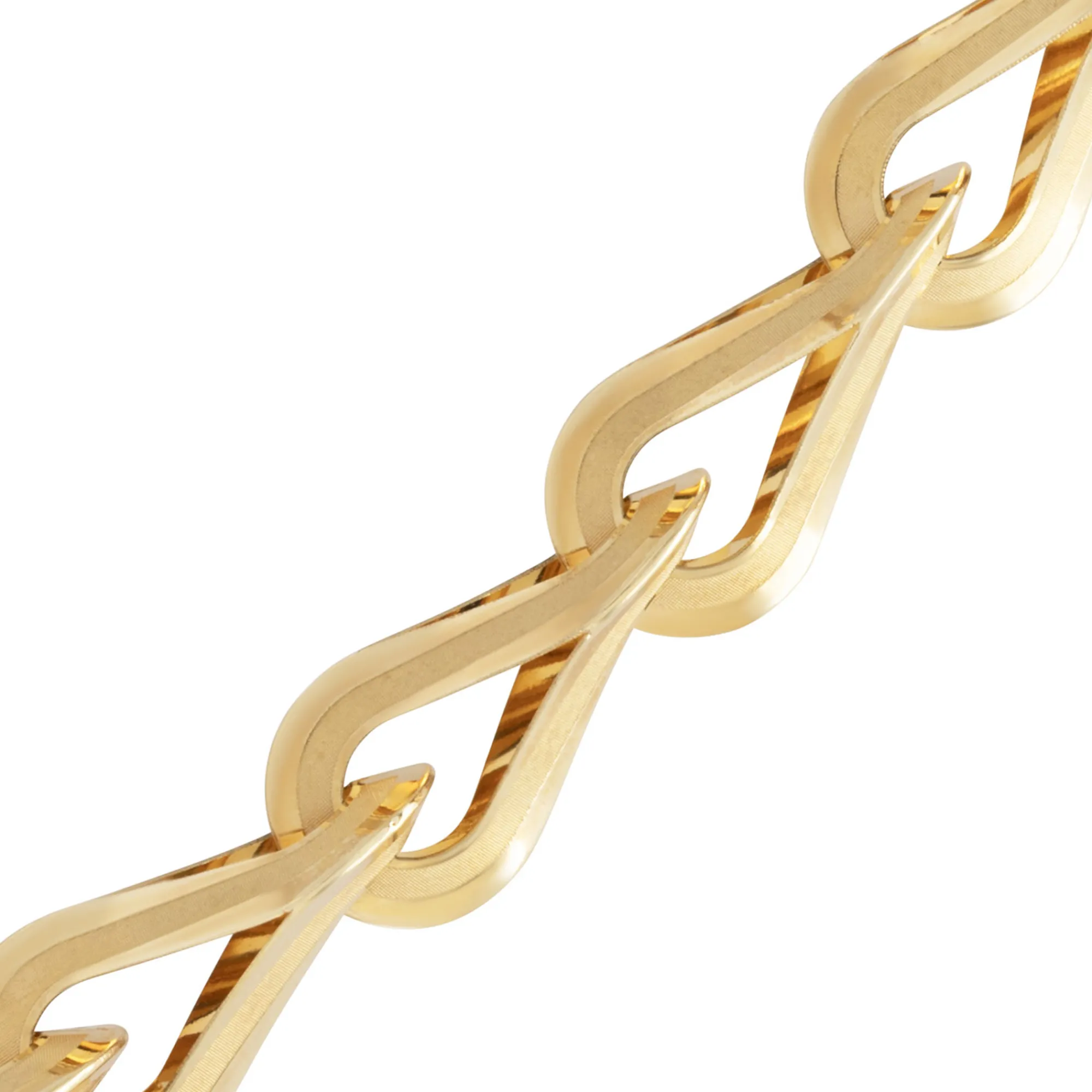 Toscano 18-Inch Infinity Silk and Polished Link Necklace, 14K Yellow Gold Clearance