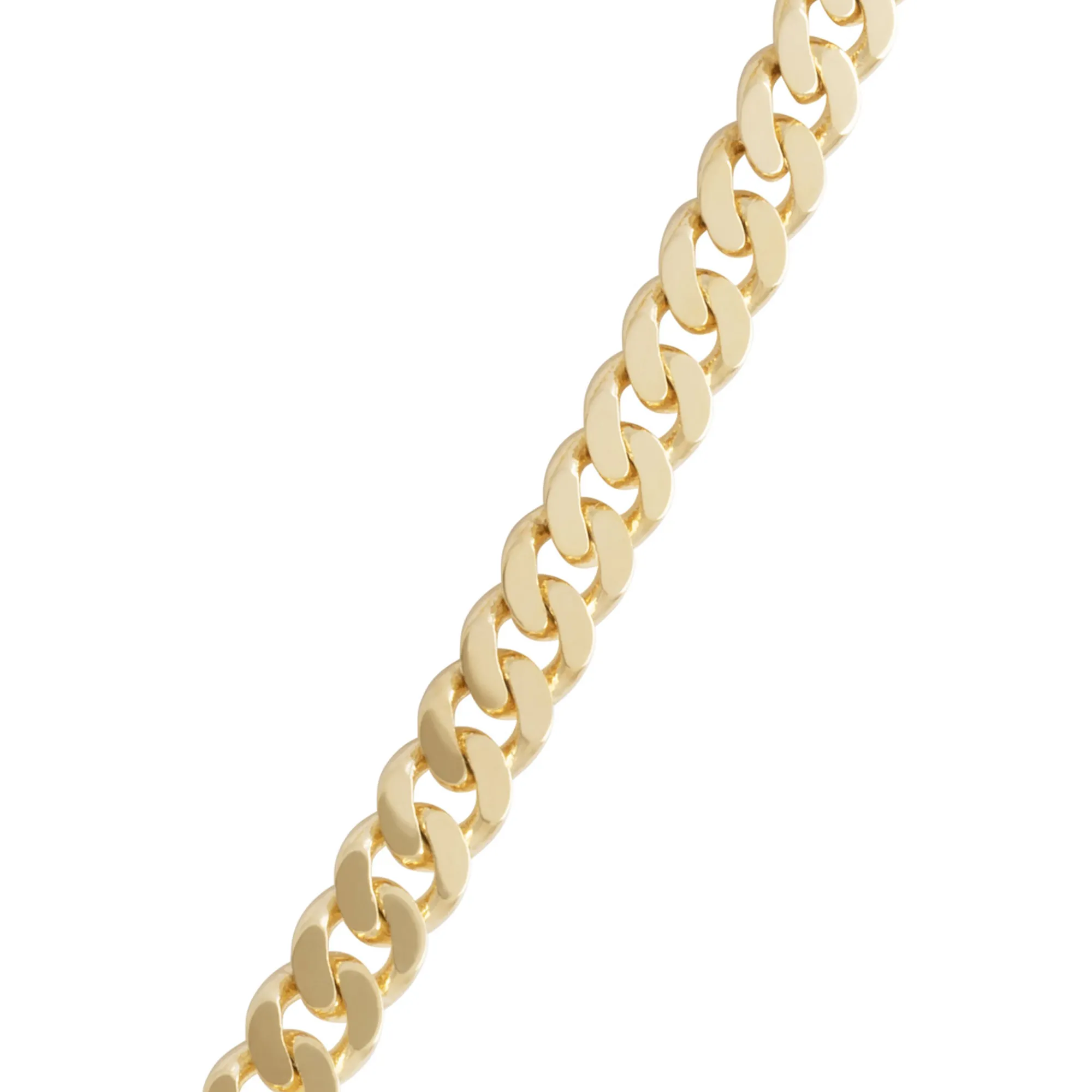 Toscano 24-Inch Mirror Curb Necklace, 14K Yellow Gold