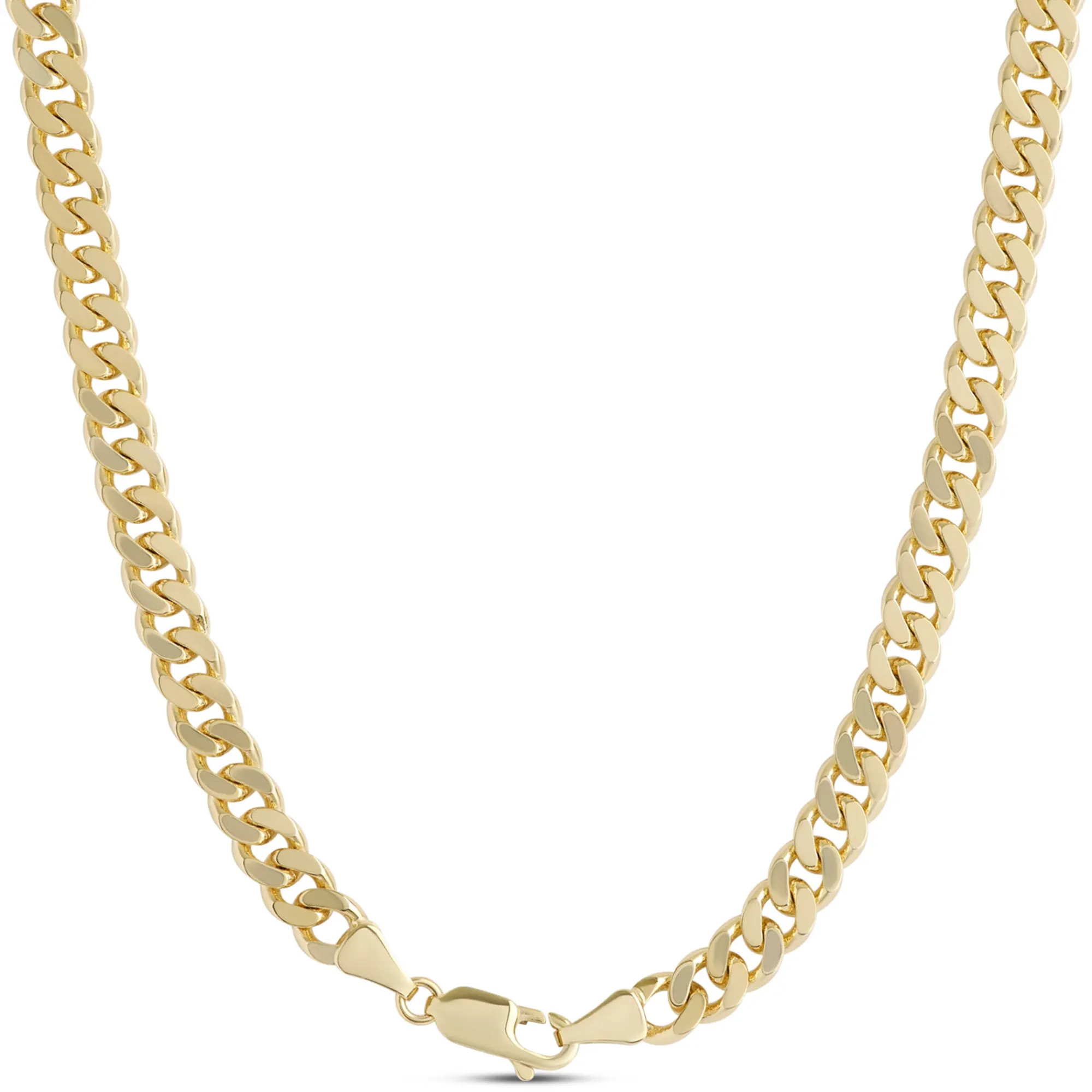 Toscano 24-Inch Mirror Curb Necklace, 14K Yellow Gold