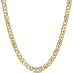 Toscano 24-Inch Mirror Curb Necklace, 14K Yellow Gold