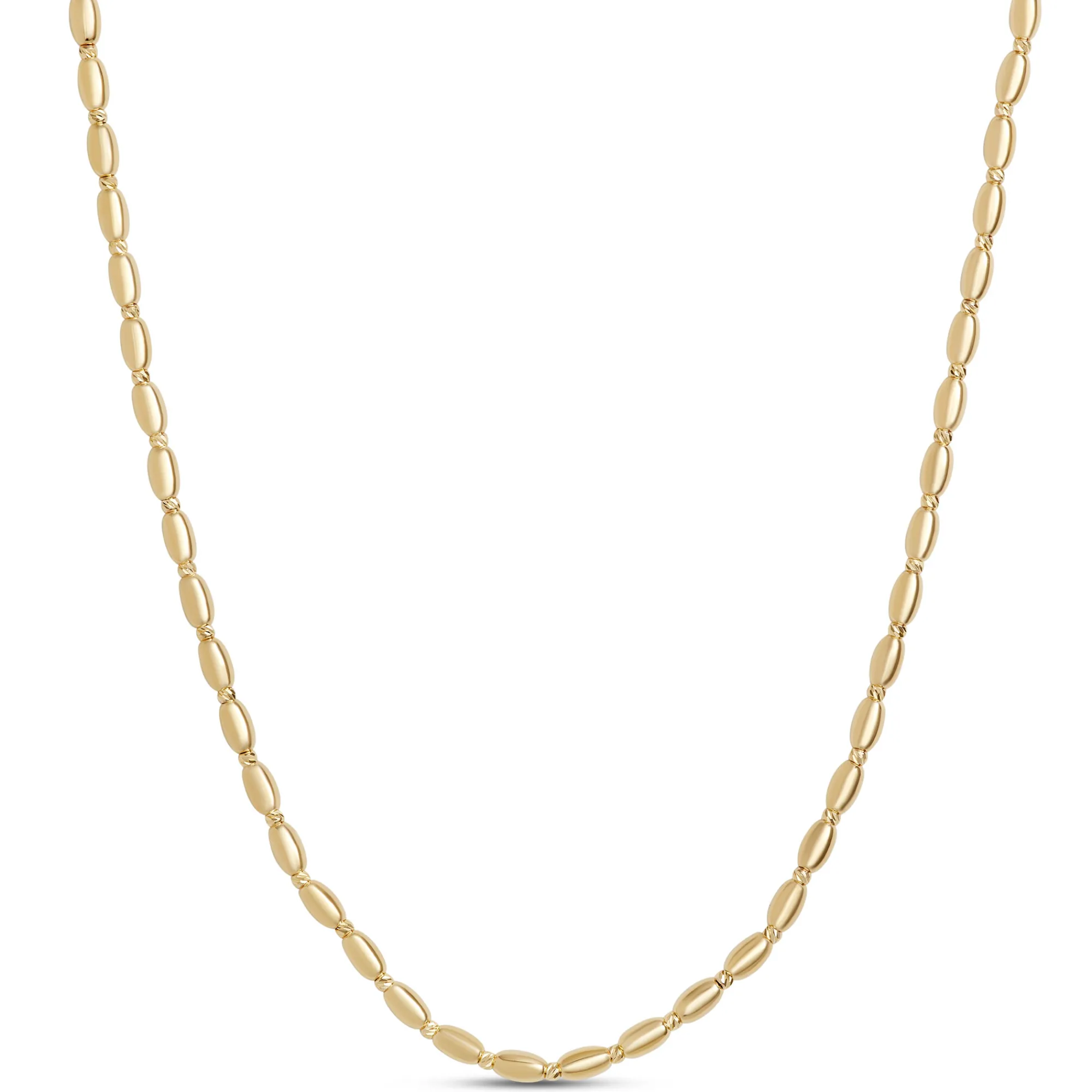 Toscano 18-Inch Oval Bead Necklace, 14K Yellow Gold Hot
