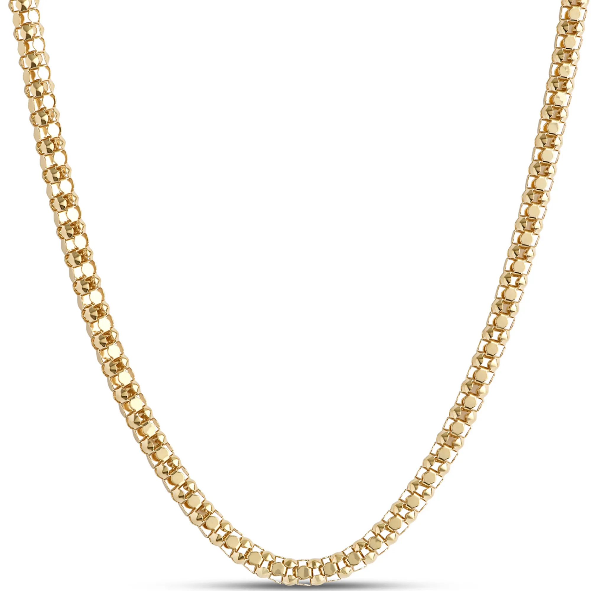 Toscano 18-Inch Popcorn Link Necklace, 14K Yellow Gold Online