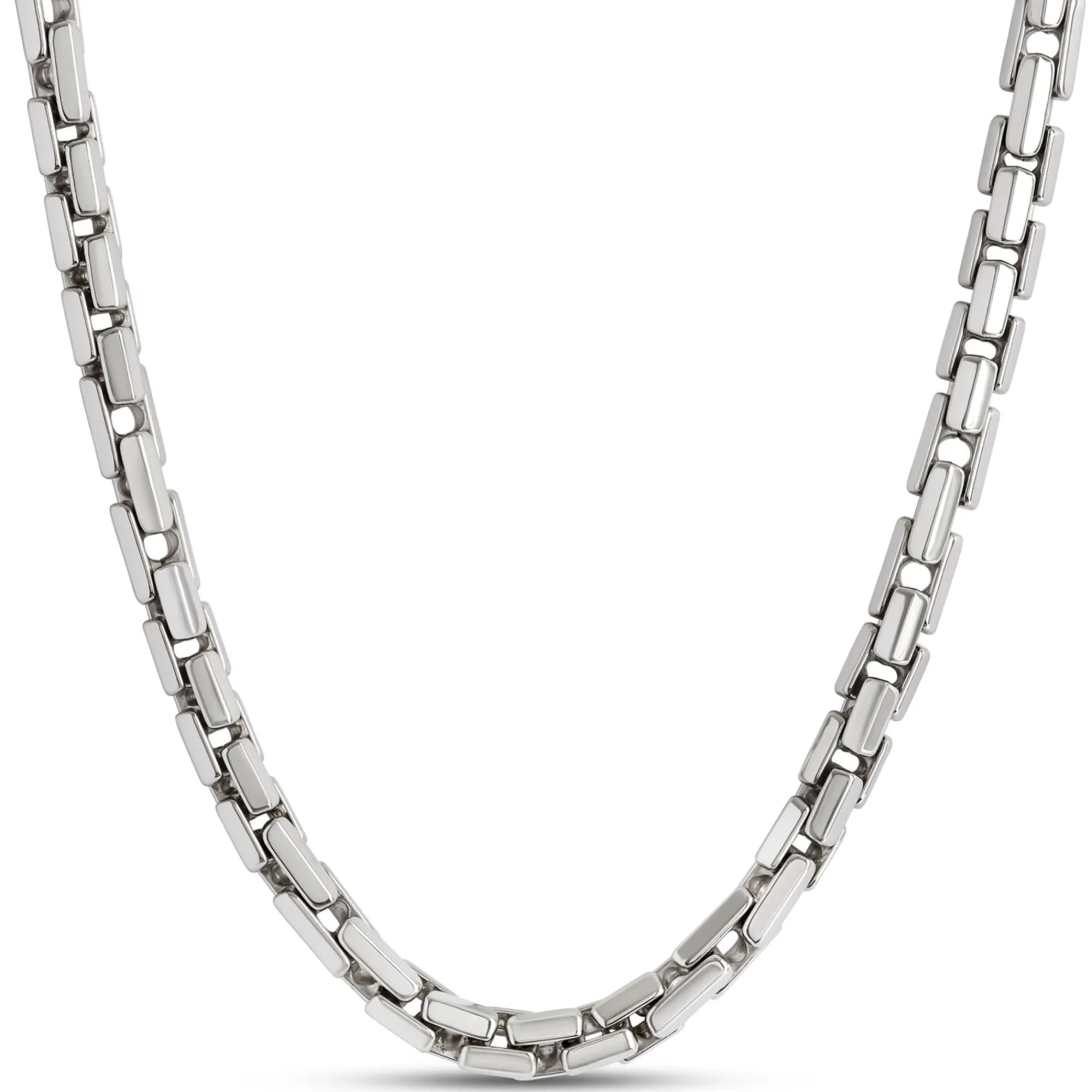 Toscano 24-Inch Round Brick Necklace, 14K White Gold Sale