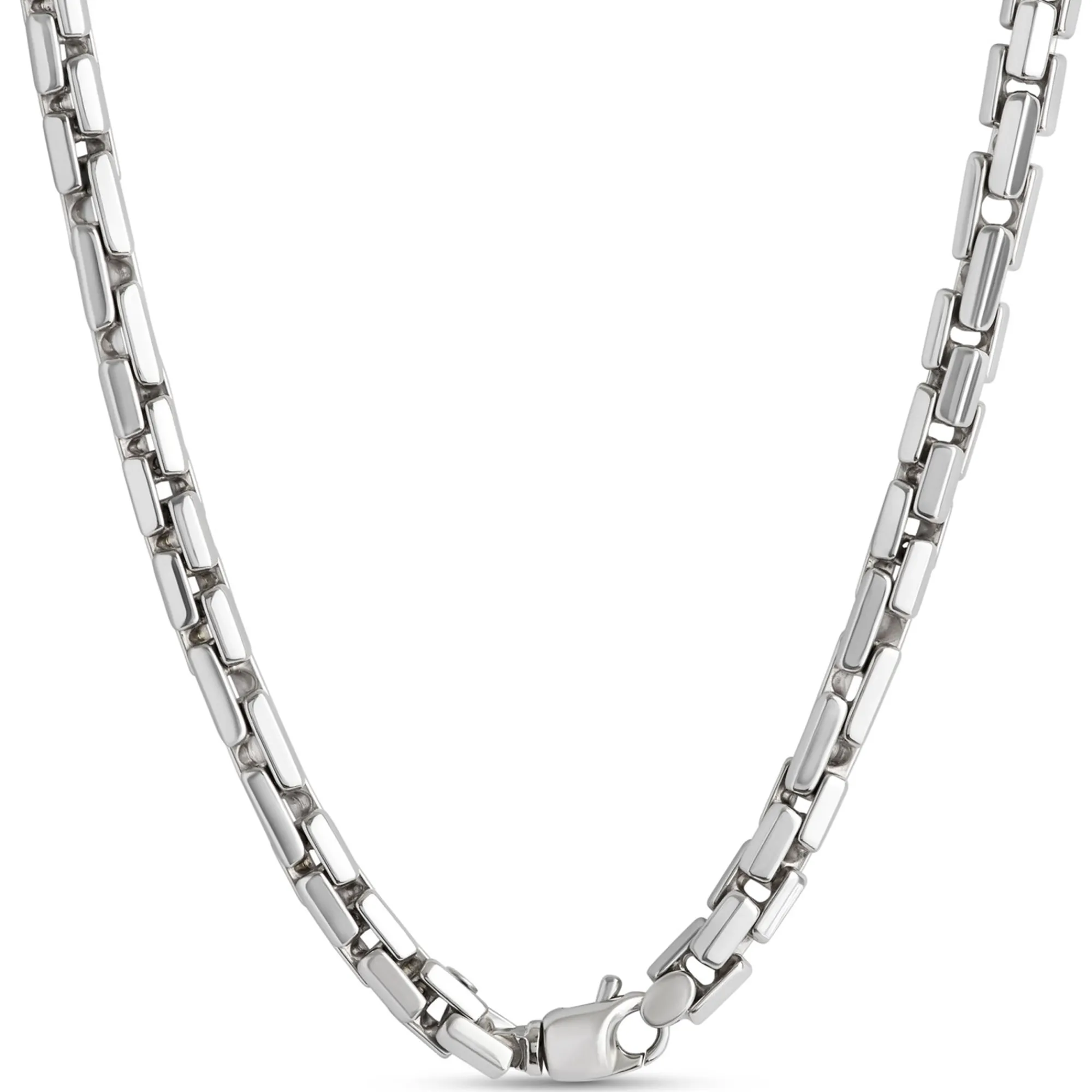 Toscano 24-Inch Round Brick Necklace, 14K White Gold Sale