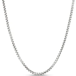 Toscano 24-Inch Venetian Box Link Necklace, 14K White Gold Clearance