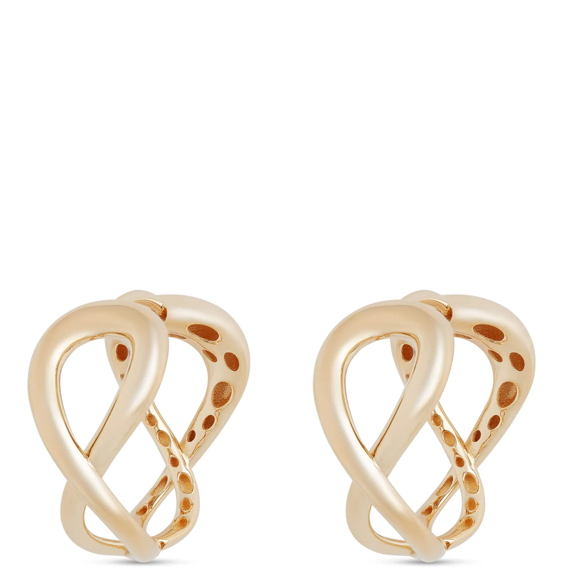 Toscano Infinity Hoop Earrings, 14K Yellow Gold Hot