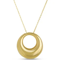 Toscano Italian-Crafted Circle Pendant Necklace, 14K Yellow Gold Best