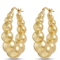 Toscano Large Graduated Shrimp Hoop Earrings, 14K Yellow Gold Hot