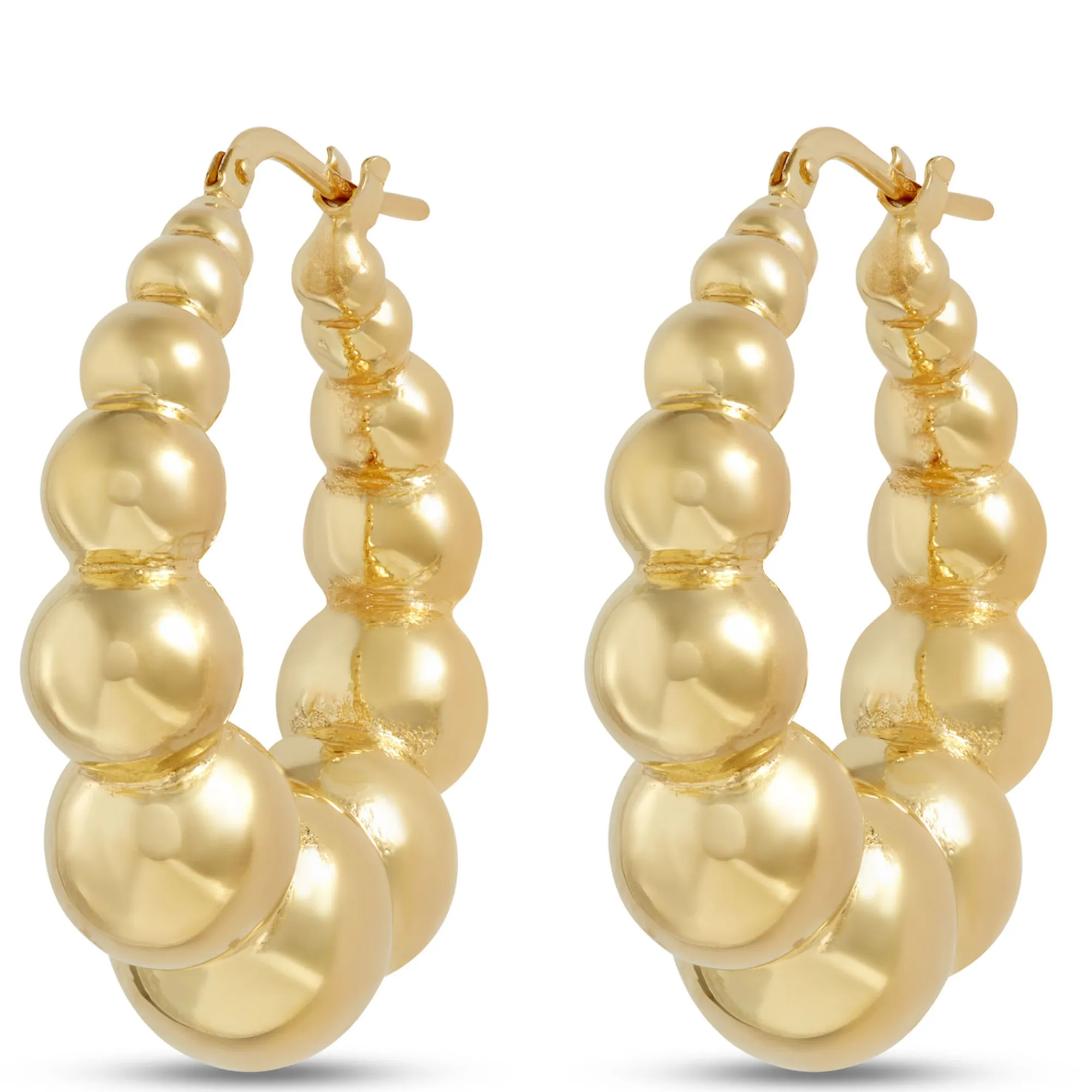 Toscano Large Graduated Shrimp Hoop Earrings, 14K Yellow Gold Hot