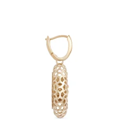 Toscano Lattice Donut Hoop Earrings, 14K Yellow Gold Hot