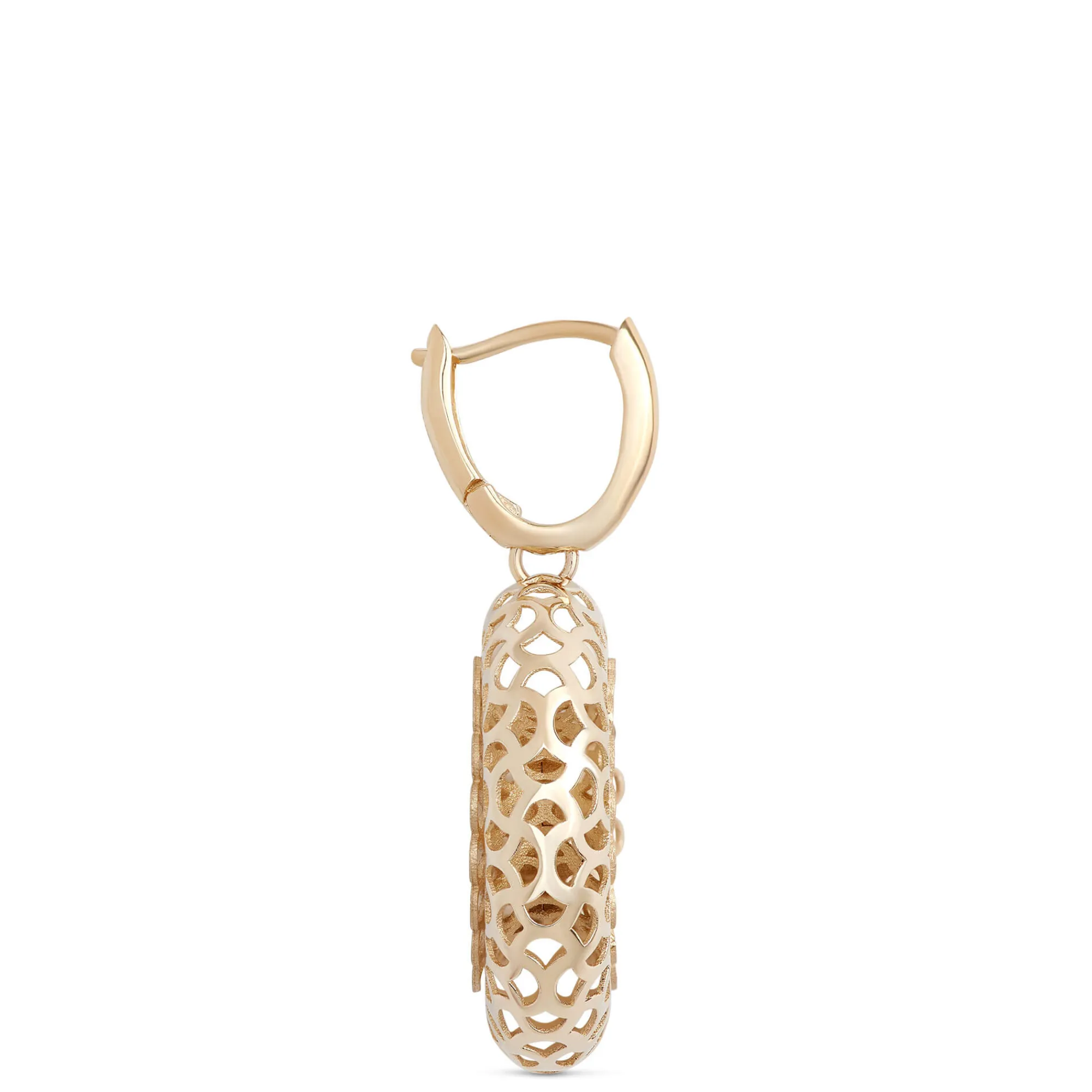 Toscano Lattice Donut Hoop Earrings, 14K Yellow Gold Hot