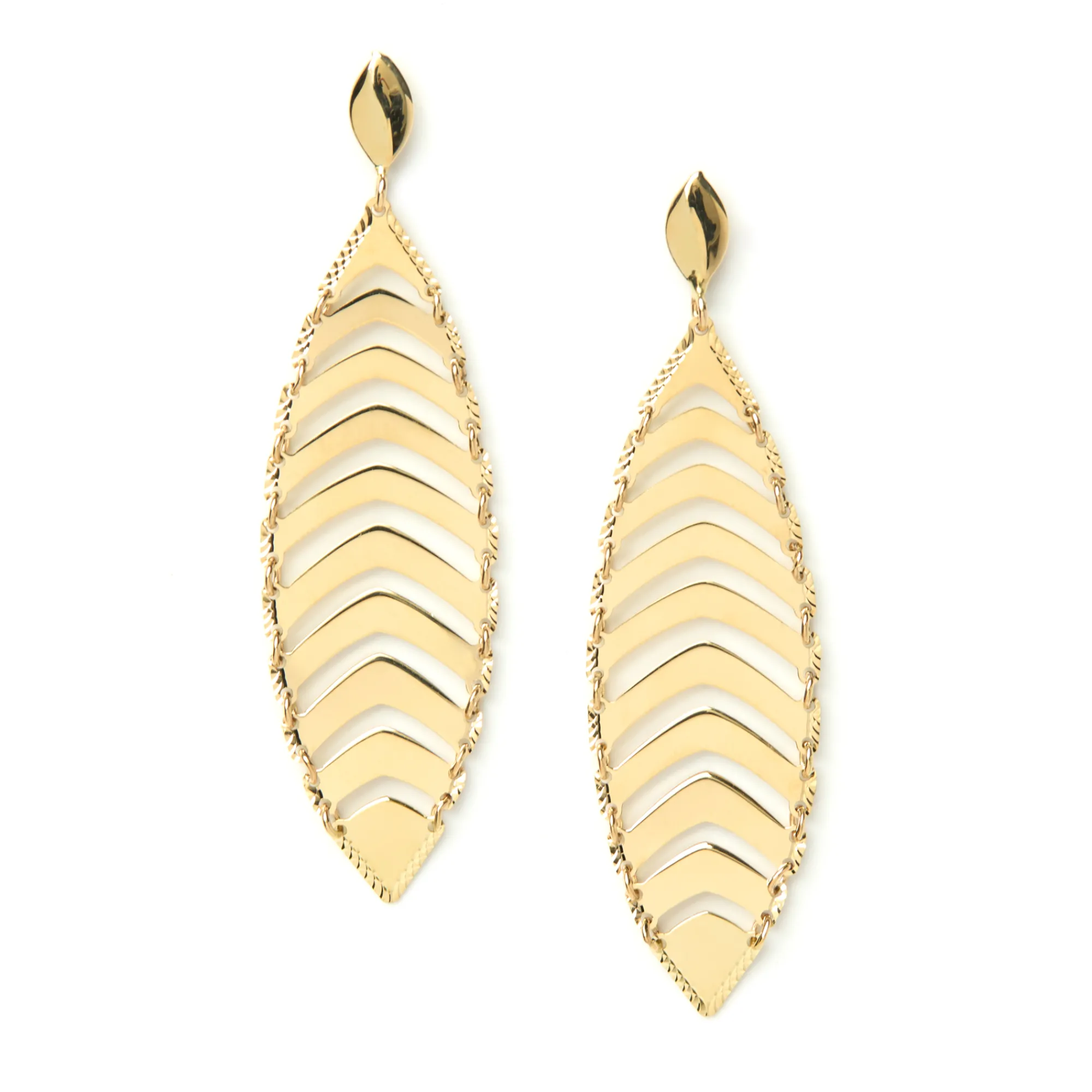 Toscano Marquise Shaped Drop Earrings, 14K Yellow Gold Sale