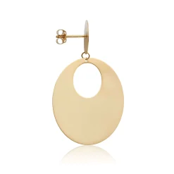 Toscano Mirrored Circle Door Knocker Earrings 14K New