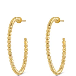 Toscano 25MM Beaded Hoop Earrings in 14K Yellow Gold Sale