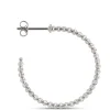Toscano 25MM Beaded Hoop Earrings in 14K White Gold New