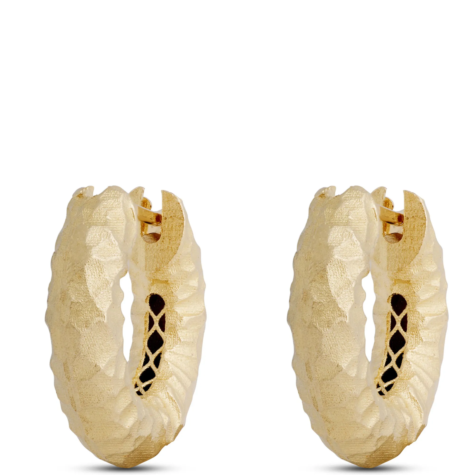 Toscano 18MM Hammered Hoop Earrings, 14K Yellow Gold Best