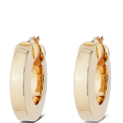 Toscano 6MM Wide Square Tube Hoop Earrings 14K Hot