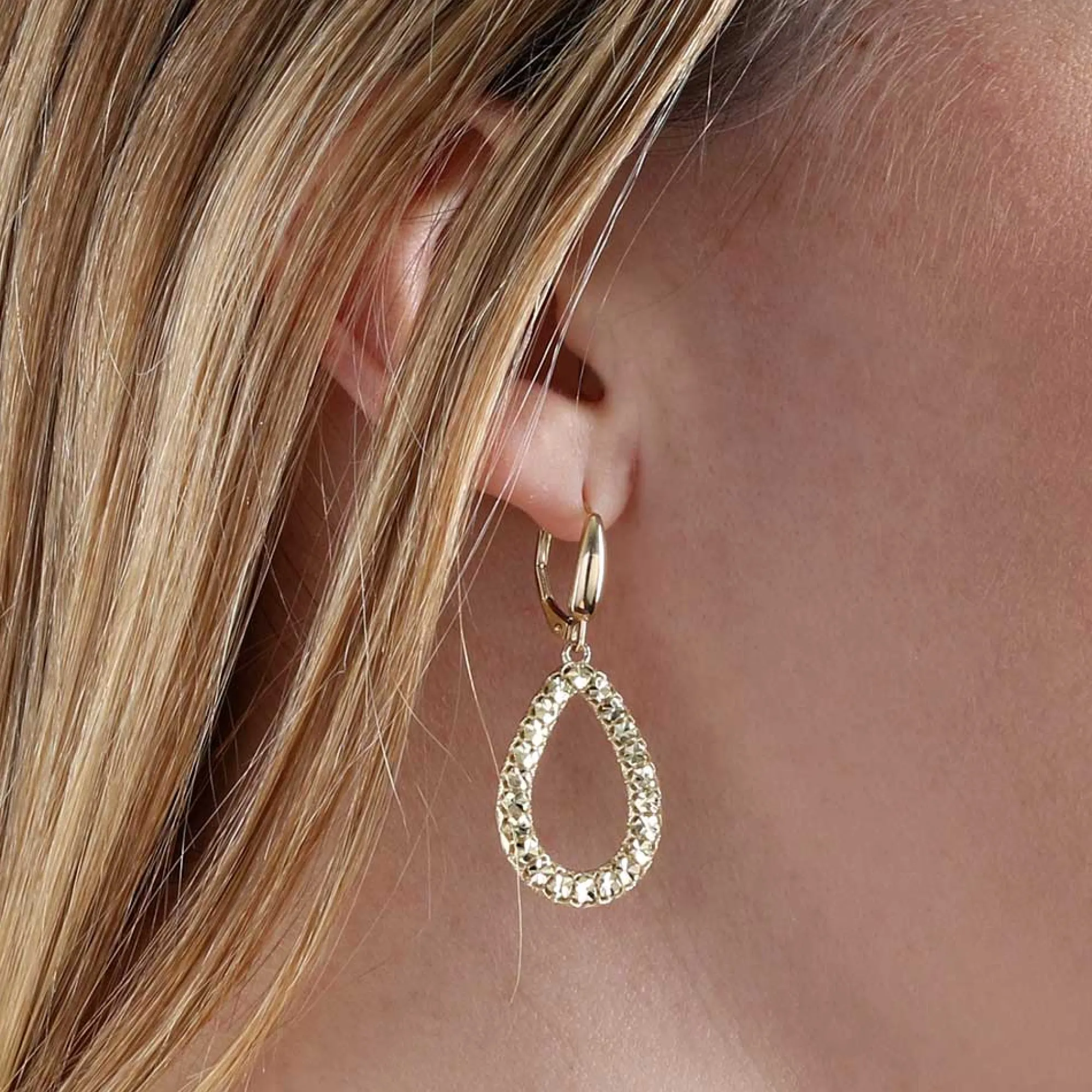 Toscano Open Pear Drop Earrings 14K New