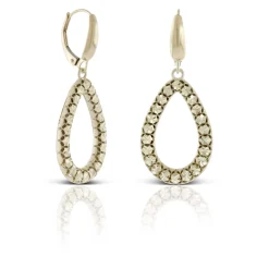 Toscano Open Pear Drop Earrings 14K New