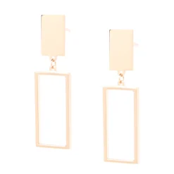 Toscano Open Rectangle Drop Earrings 14K Yellow Sale
