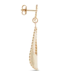 Toscano Open Tear Drop Dangle Earrings, 14K Yellow Gold New