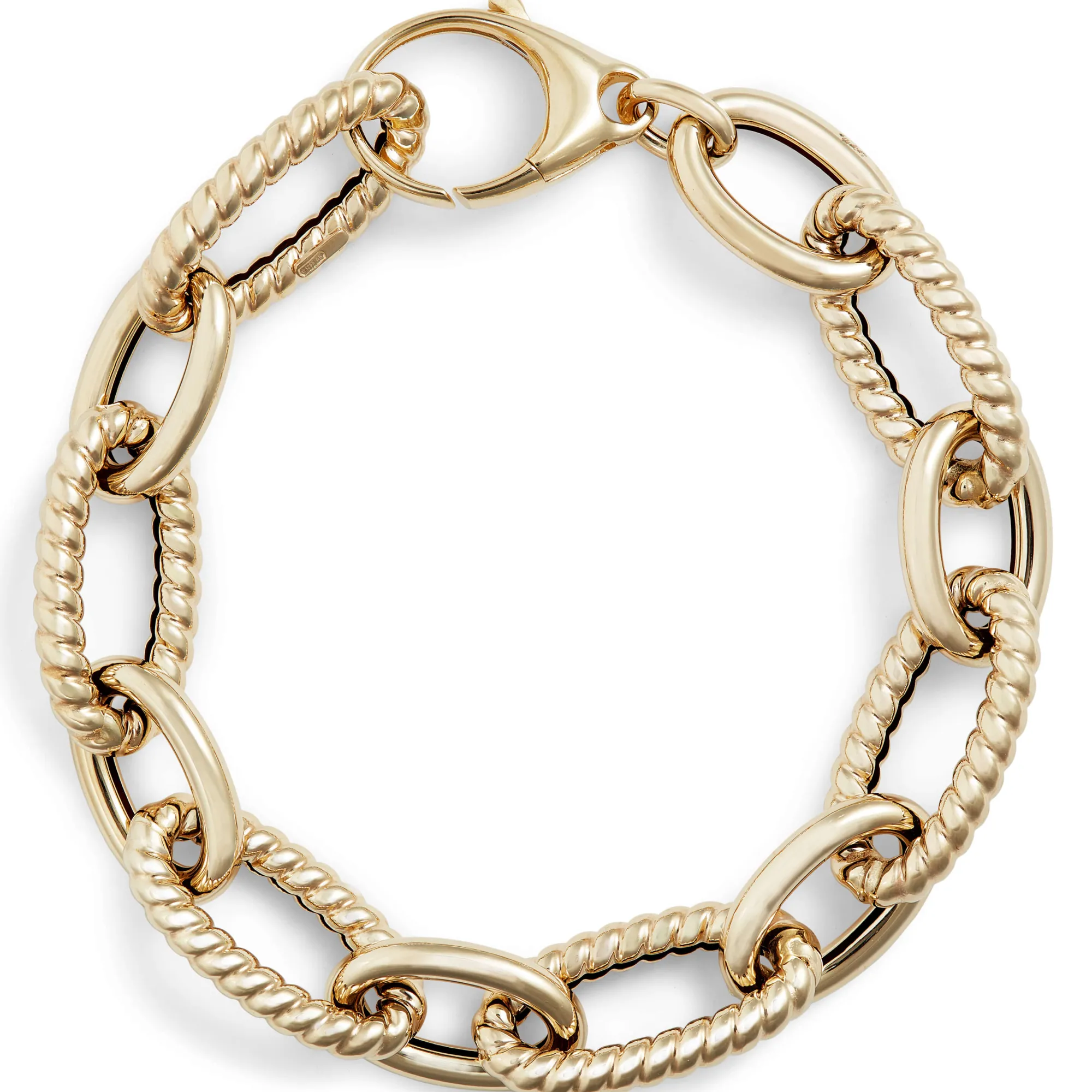 Toscano Oval and Twisted Link Bracelet, 14K Yellow Gold Online