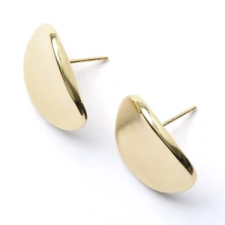 Toscano Oval Button Studs, 14K Yellow Gold Hot