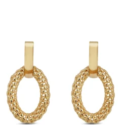 Toscano Oval Doorknocker Drop Earrings, 14K Yellow Gold Best