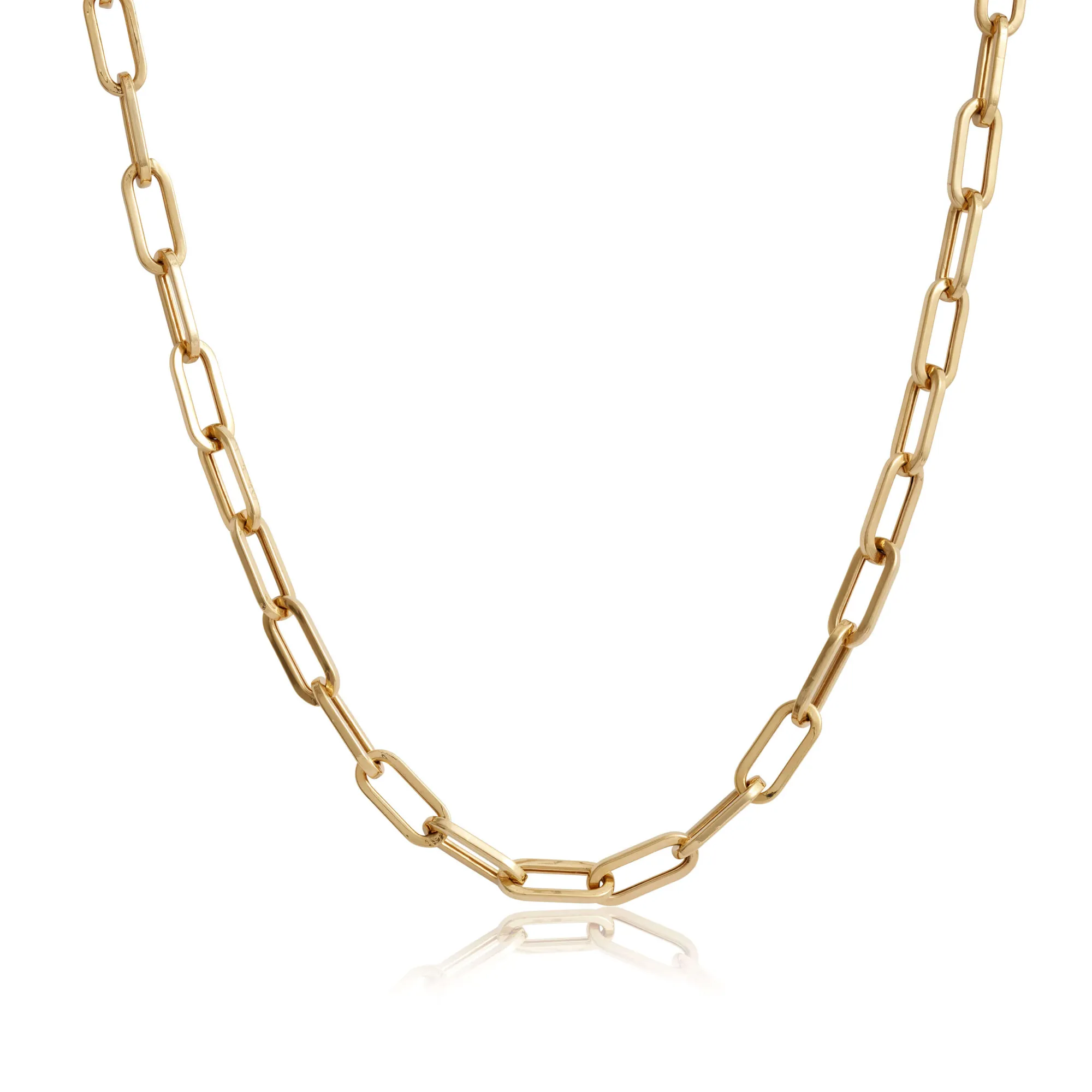 Toscano Paperclip Chain Necklace 14K, 18" Clearance