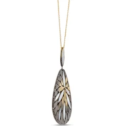 Toscano Pear Shaped Mother of Pearl Pendant, 14K Yellow Gold Outlet